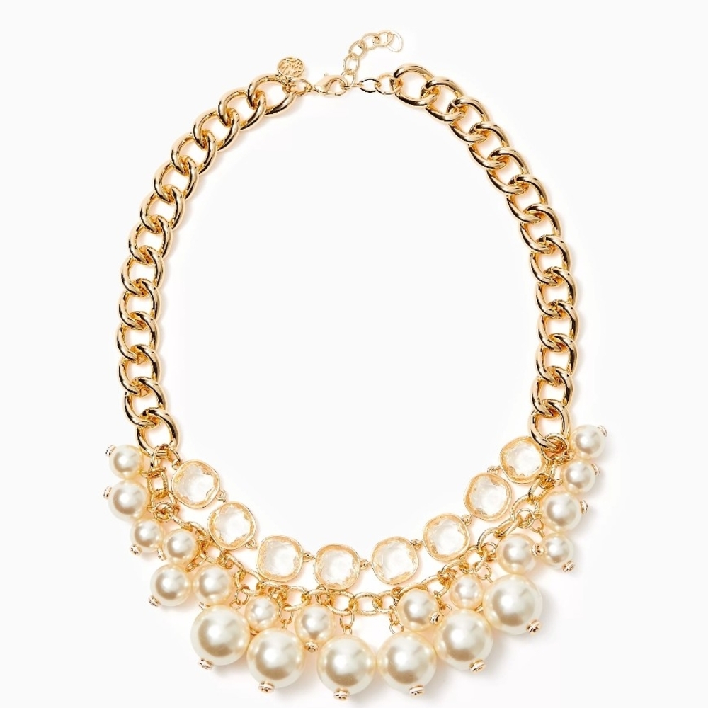 Lilly Pulitzer Gold and Cream Pearl Necklace